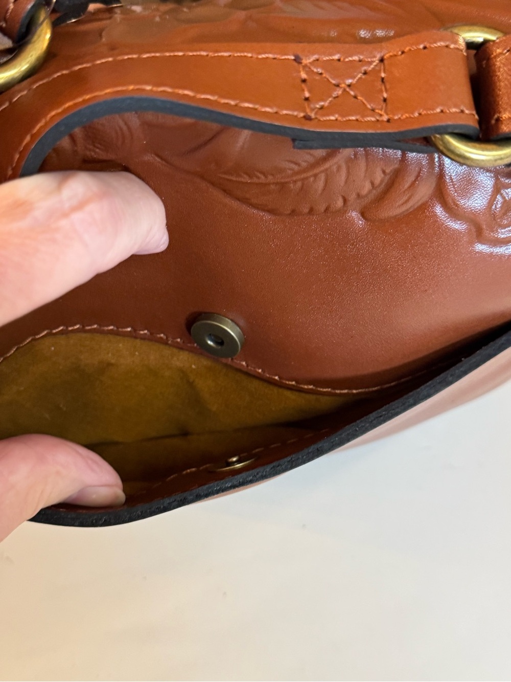 🤎 NWT PATRICA NASH LUCIA TAN ROSE TOOLED MICAELA BAG! 🤎🤎 - Picture 8 of 12